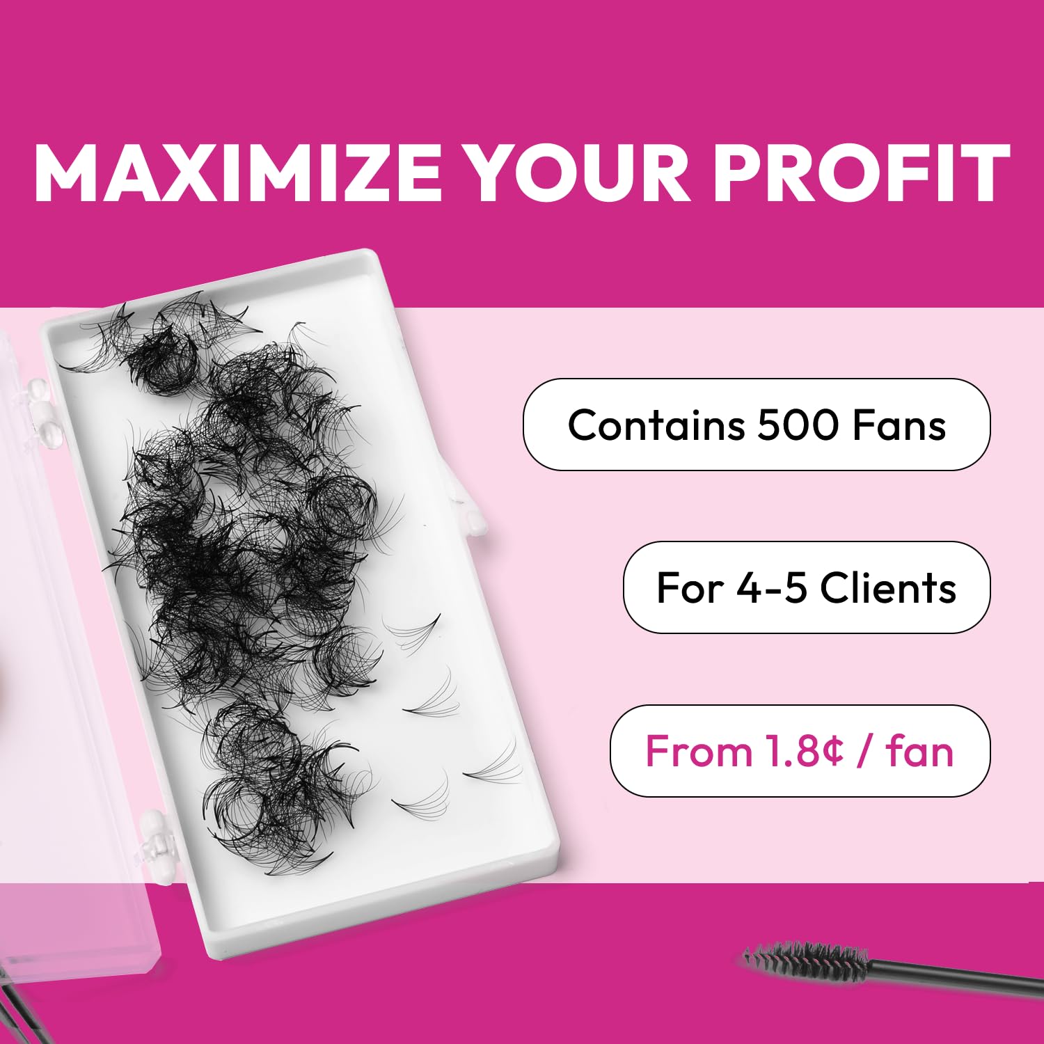 Eyesy Lash 500 Promade Fans Korean PBT material offers soft, natural-looking fluff