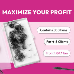 Eyesy Lash 500 Promade Fans Korean PBT material offers soft, natural-looking fluff