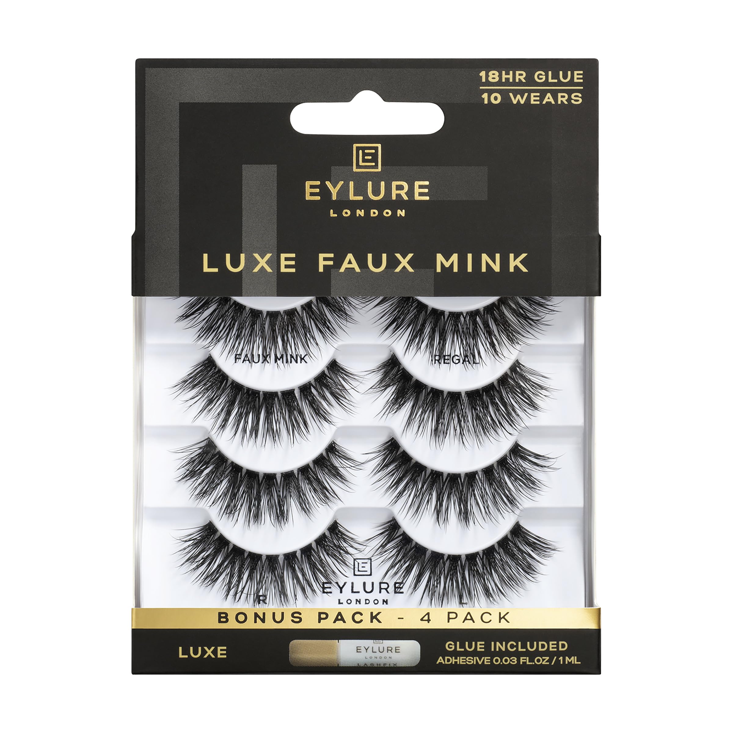 Eylure Luxe Faux Mink Regal – cils longs pour un regard saisissant et durable