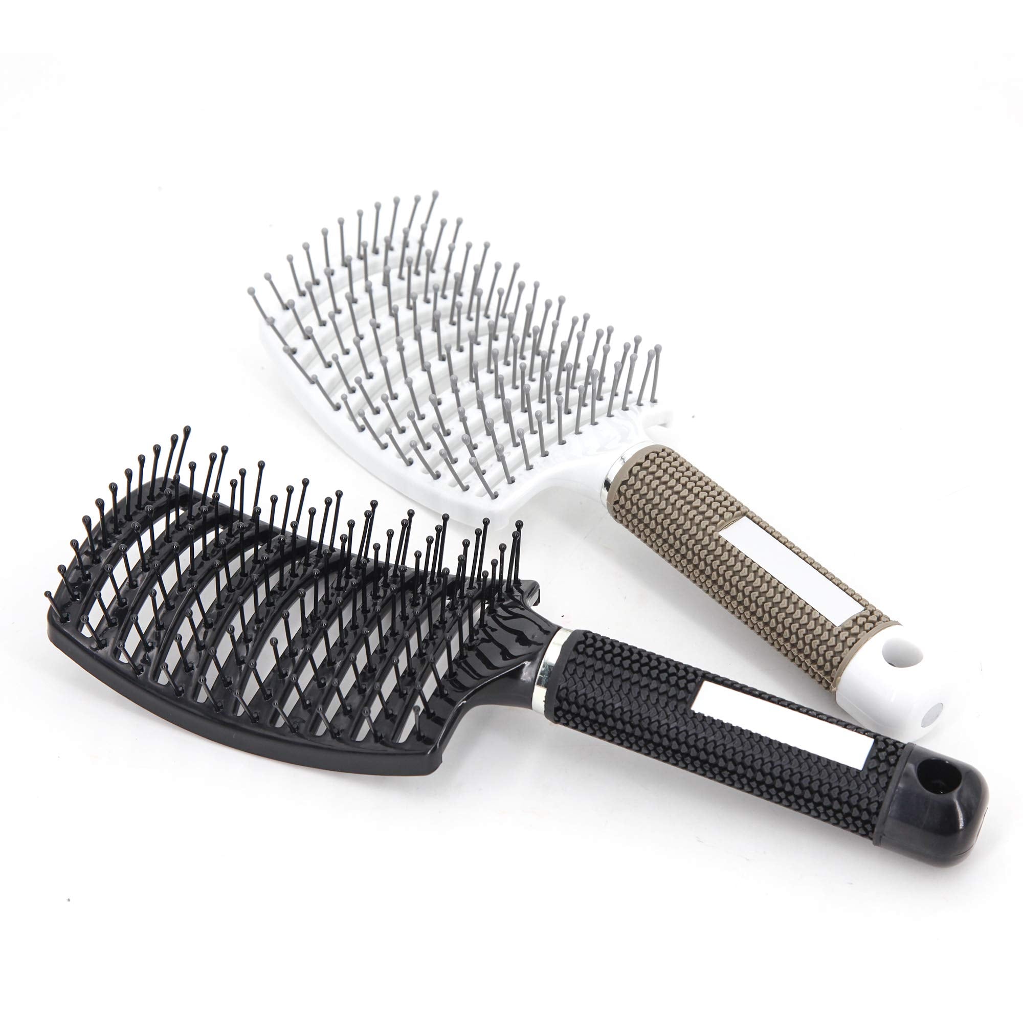 Brosse Eyxformula courbee ventilée démêlant sans douleur sur cheveux épais