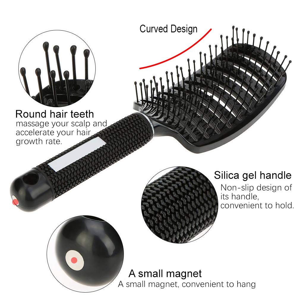 Brosse Eyxformula courbee ventilée avec manche antidérapant et design élégant