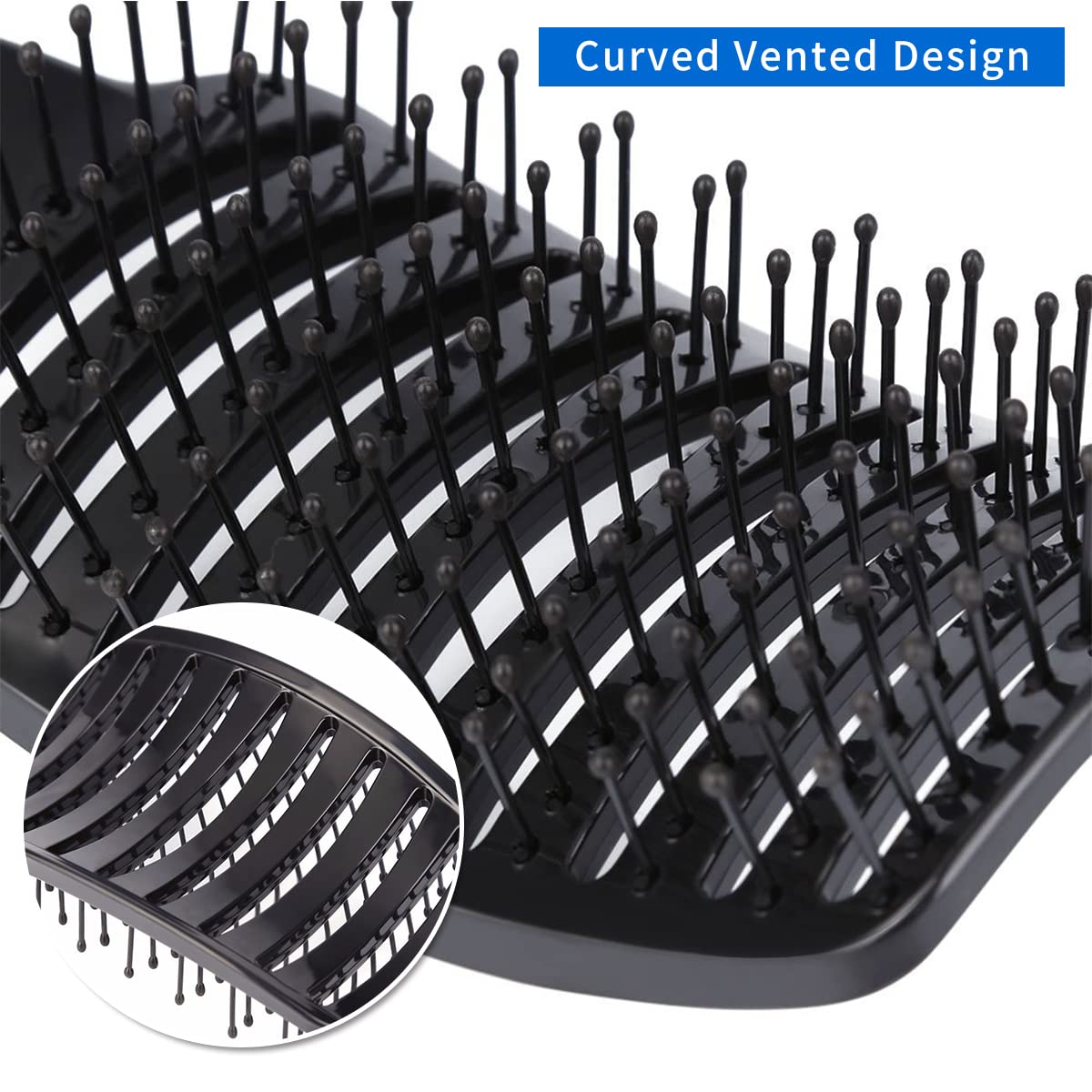 Brosse Eyxformula courbee ventilée démêlant les cheveux mouillés sans tiraillement