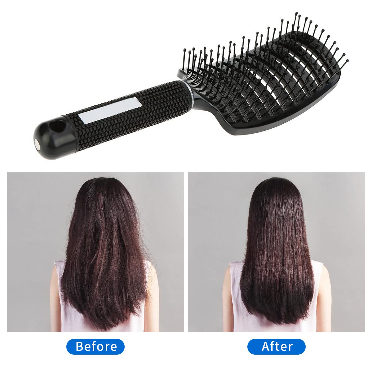 Brosse Eyxformula courbee ventilée massant le cuir chevelu pendant le coiffage