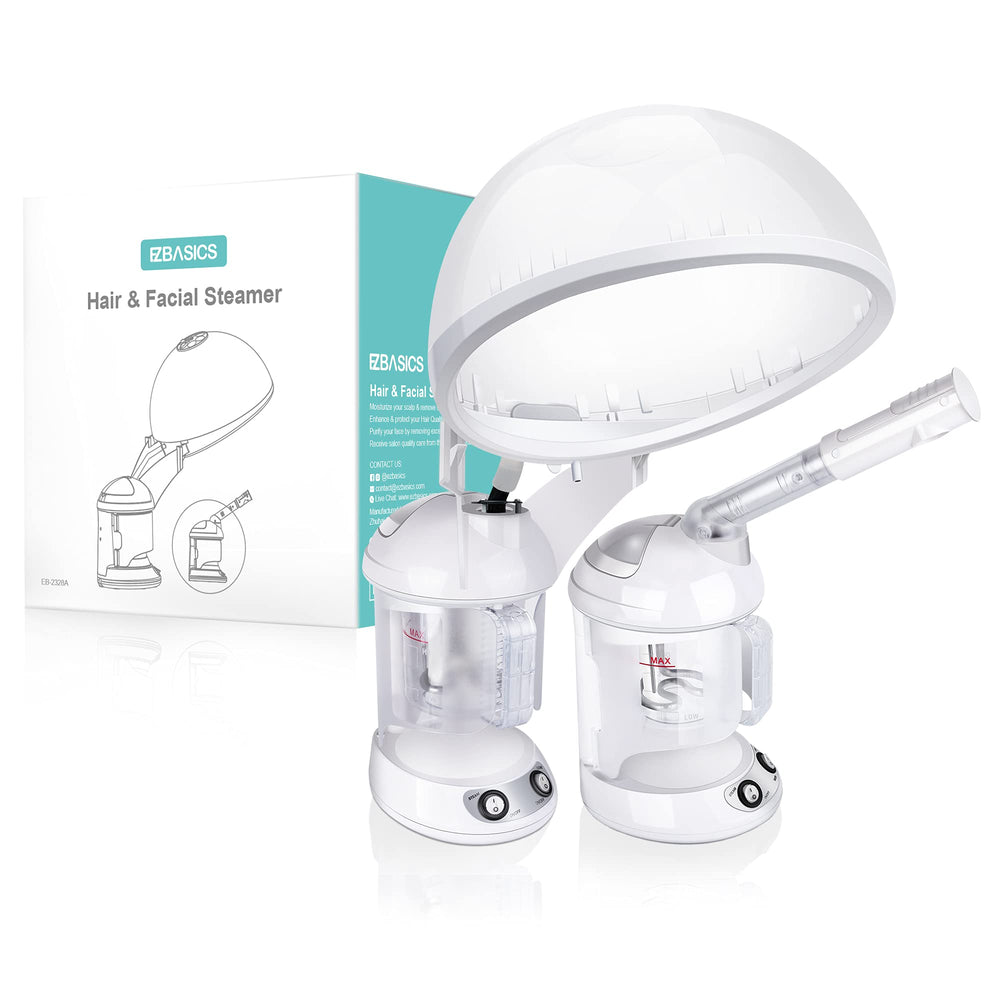 EZBASICS vapeur-cheveux 2-en-1 avec bras étendable pour soin capillaire à domicile