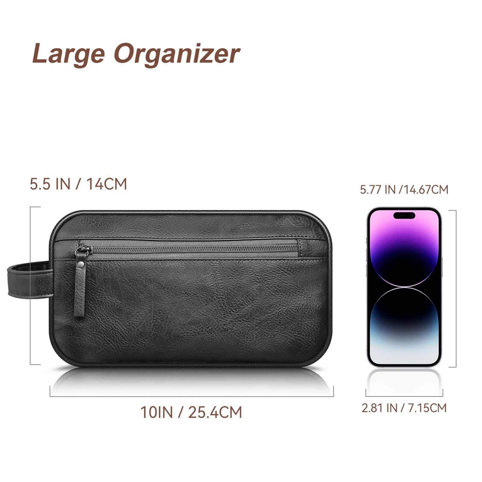 Ezday Dopp Kit design-noir, look classique pour tous les styles.