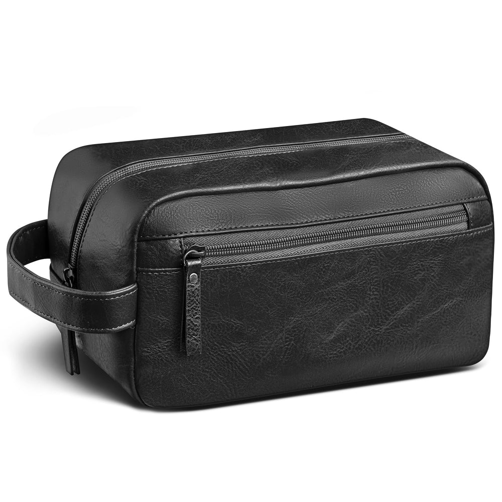Ezday Dopp Kit noir avec poignee, pratique à porter lors des voyages.