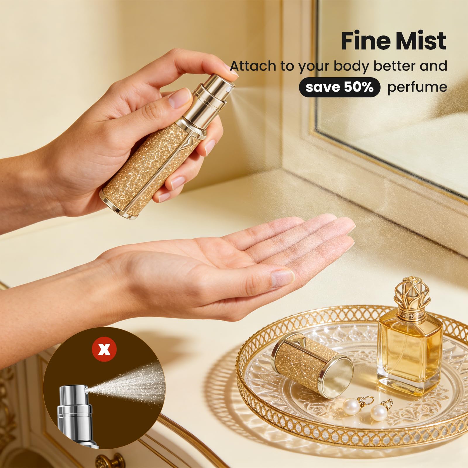 Réservoir PCTG alimentaire sans altération, pour préserver votre fragrance.