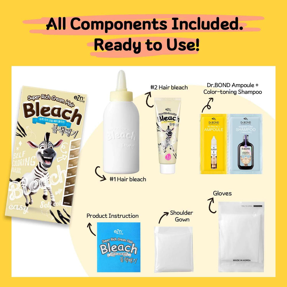 eZn emballage kit decolorant — kit pratique pour une expérience maison simplifiée