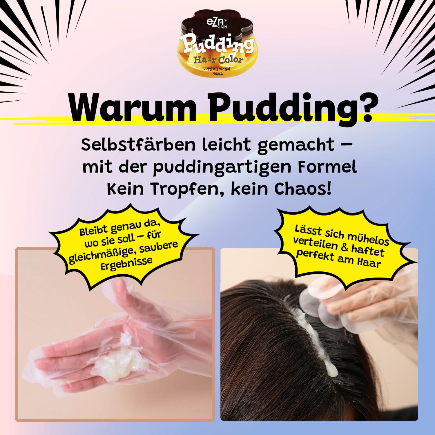 eZn Pudding Décoloration Précision, application ciblée pour un rendu maîtrisé.