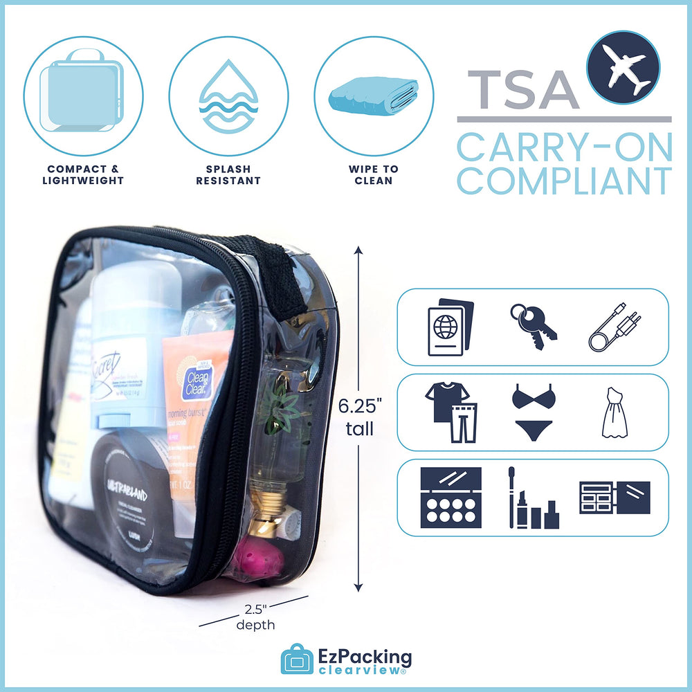 Organisateur transparent EzPacking idéal pour ranger électroniques et câbles lors des déplacements.