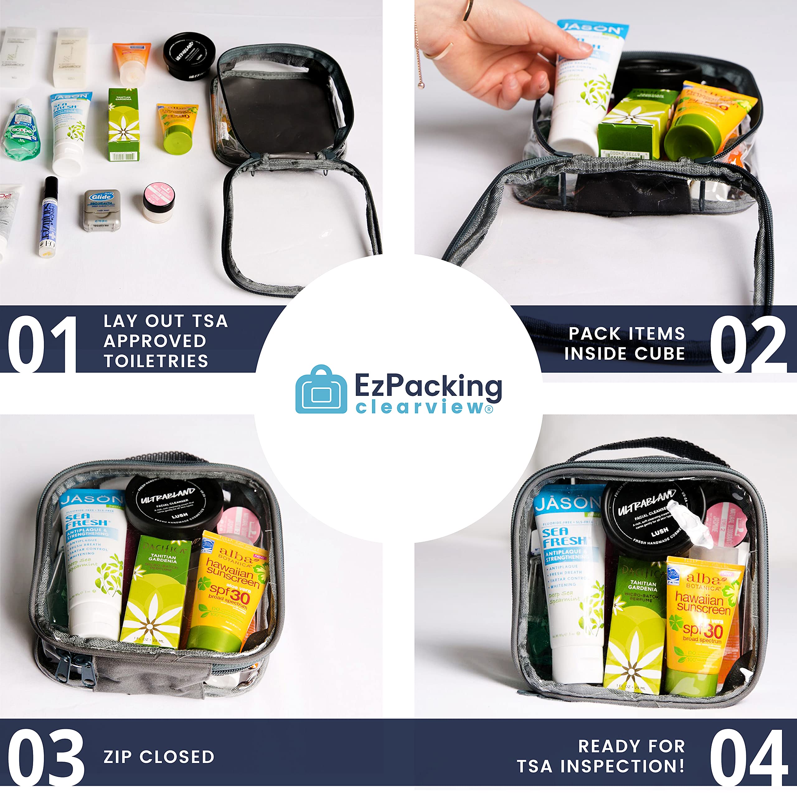 Poignée renforcée facilitant le transport de la trousse EzPacking.