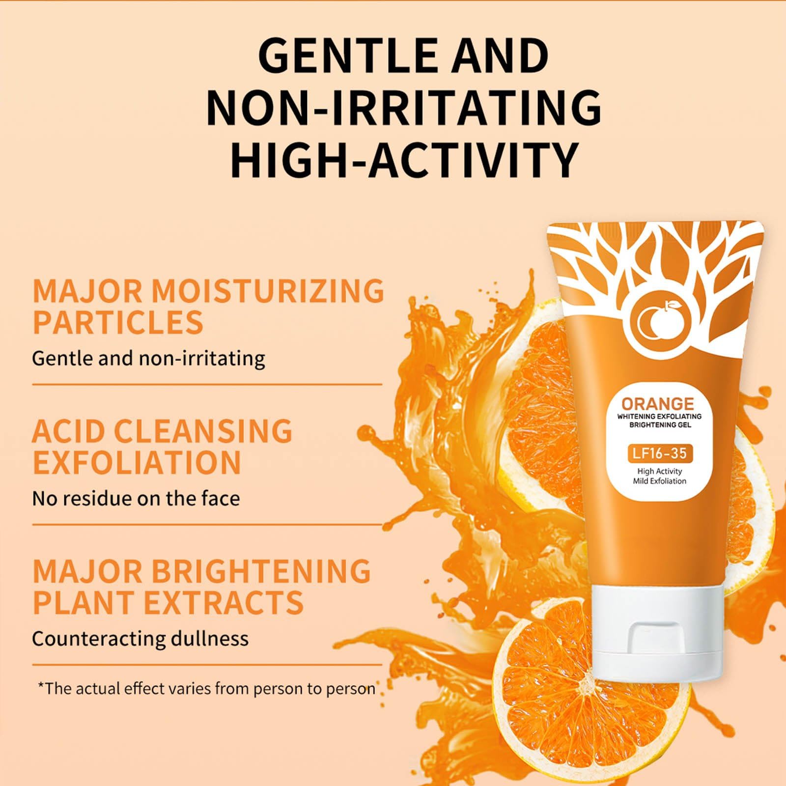 Massage du gel exfoliant orange sur le visage par Ezyuanchly