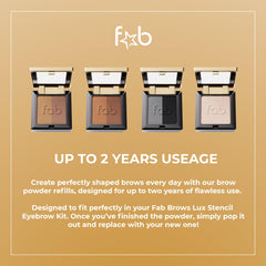 Pigmentation douce avec Fab Brows Lux, tenue longue durée pour un look uniforme.