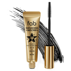 Fab Brows Fab Superstar Mascara emballage et brosse pour un regard net et audacieux.
