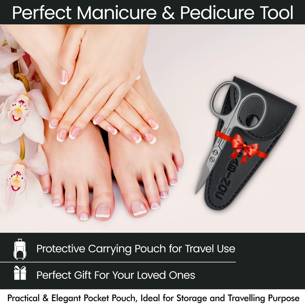 FABINOC Ciseaux à ongles compact pour voyage et trousse beauté.