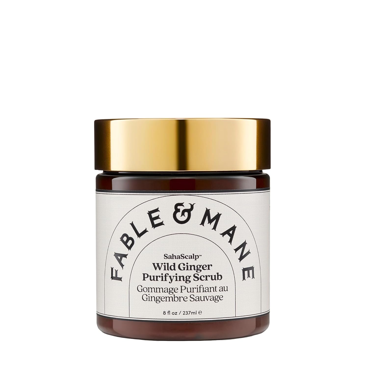 Gommage purifiant Fable & Mane, bouteille visible, élimine doucement les impuretés.