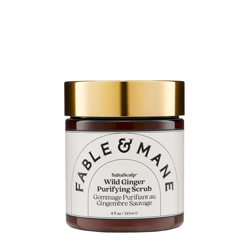 Gommage purifiant Fable & Mane, bouteille visible, élimine doucement les impuretés.