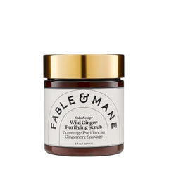 Gommage purifiant Fable & Mane, bouteille visible, élimine doucement les impuretés.