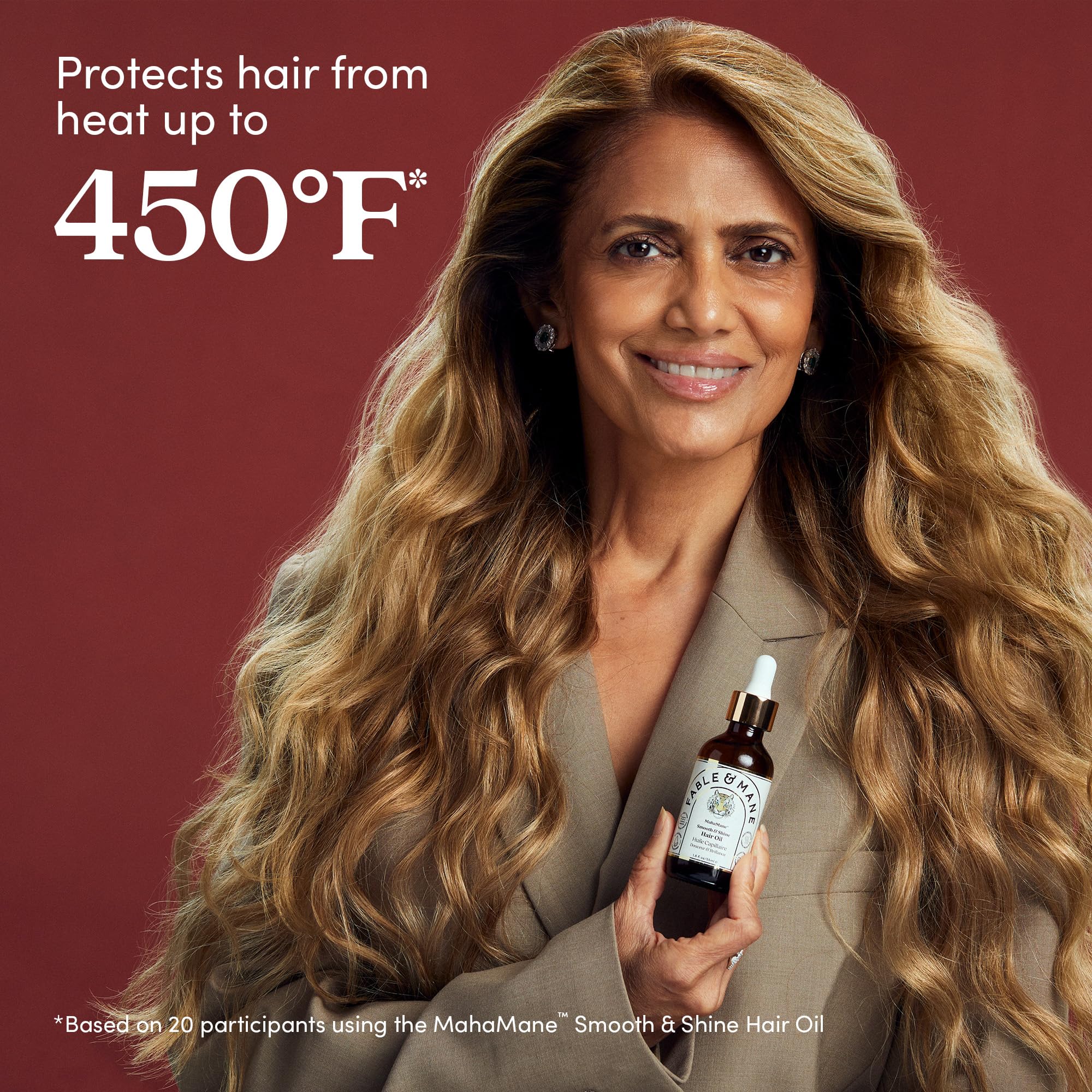 Effet lissage et brillance du MahaMane Serum sur cheveux