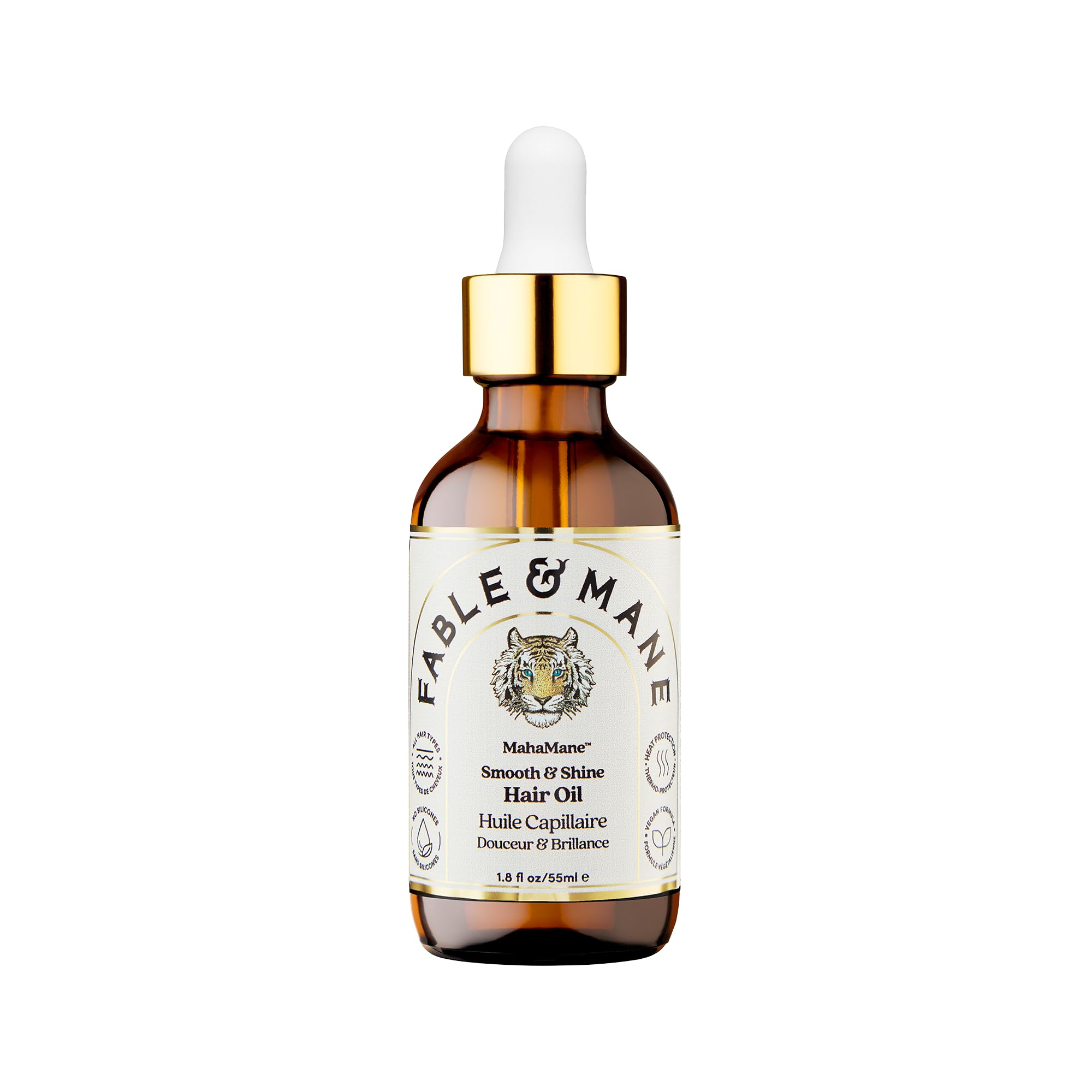 Sérum MahaMane de Fable & Mane dans une bouteille: application facile sur longueurs pour lisser les cheveux