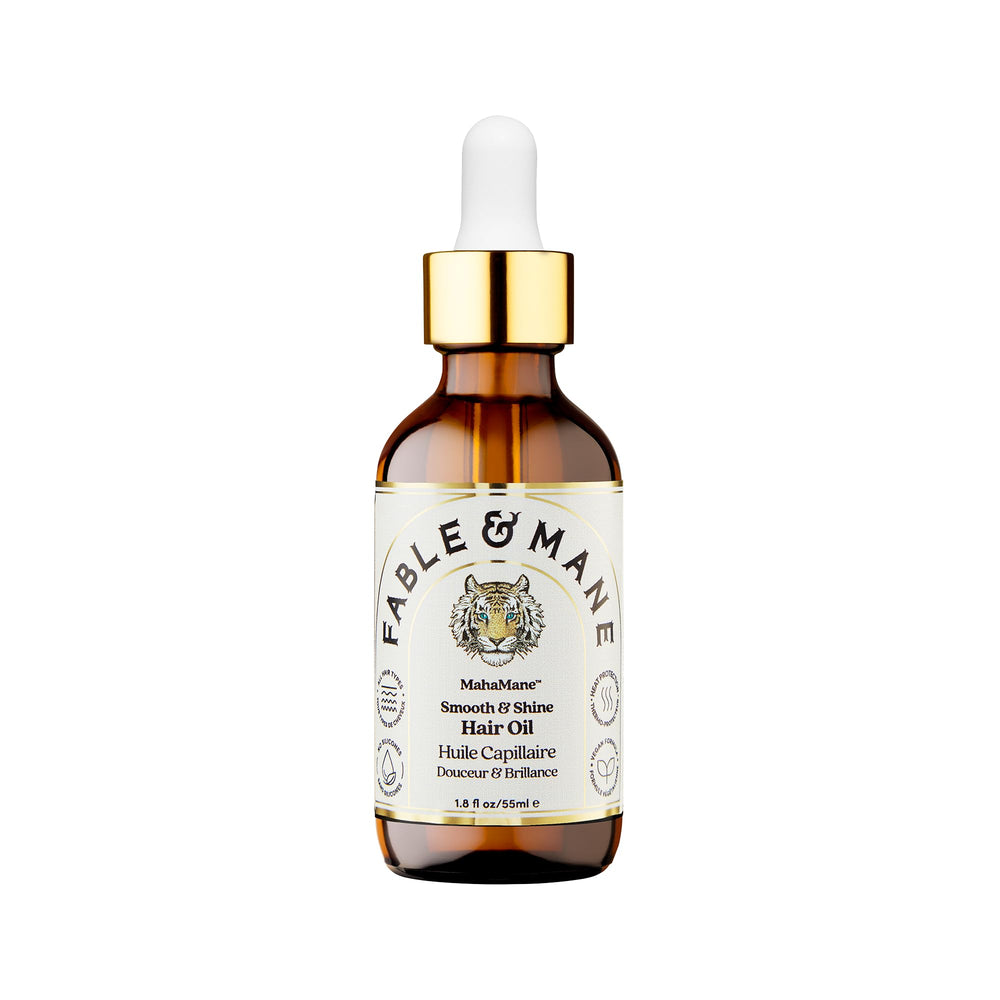 Sérum MahaMane de Fable & Mane dans une bouteille: application facile sur longueurs pour lisser les cheveux