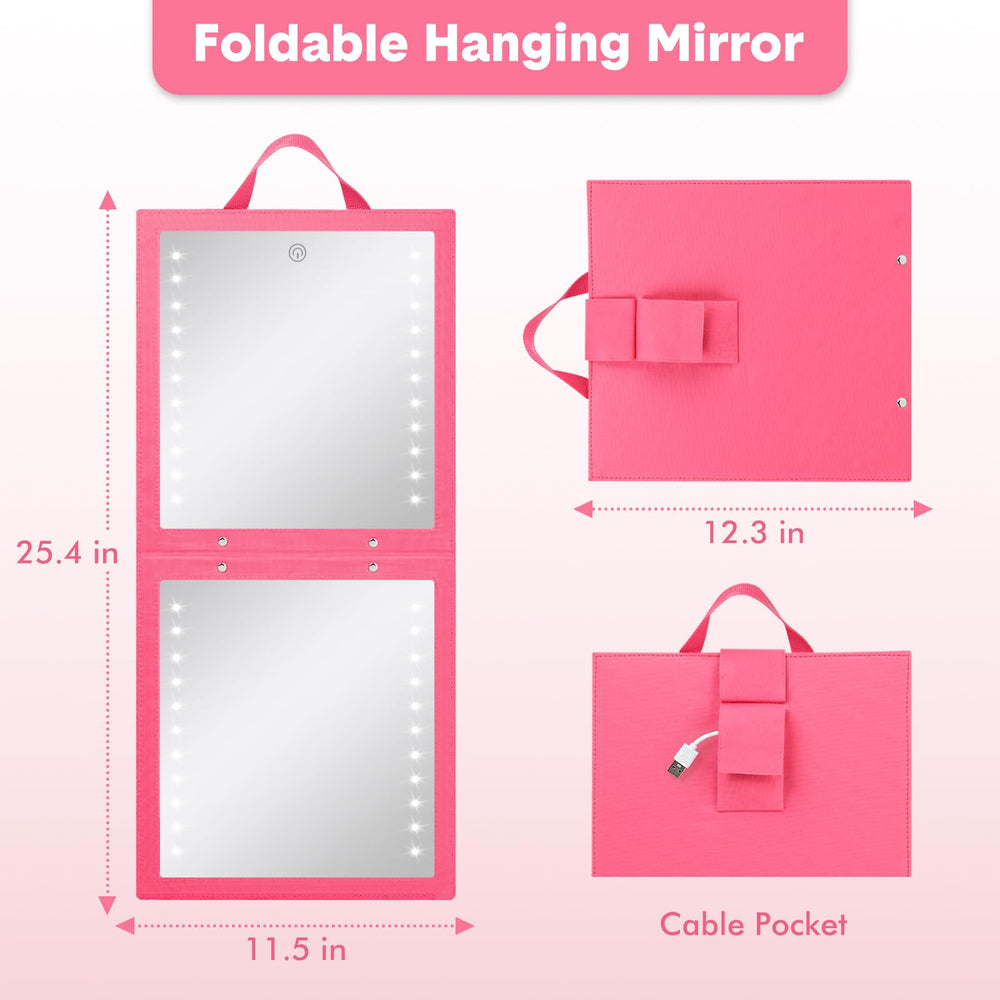 Fabuday Miroir pendu avec fixation Velcro, utilité bureau et vanity portable.