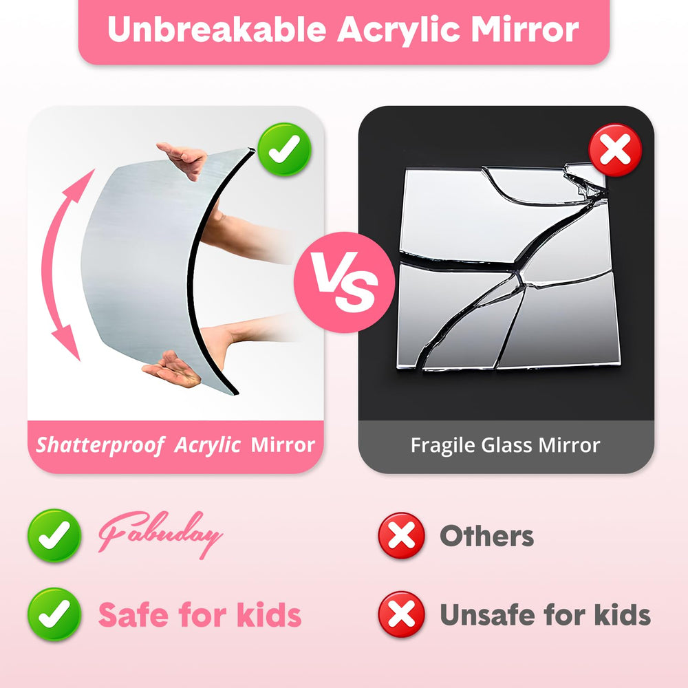 Fabuday Miroir pendu rechargeable 44 LEDs, lumière continue lors des répétitions.