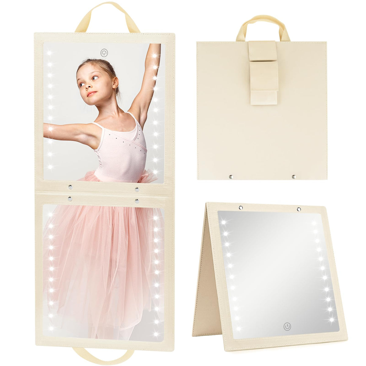 Fabuday Miroir plein longueur pliable, idéal pour vérifier tenues en coulisses.