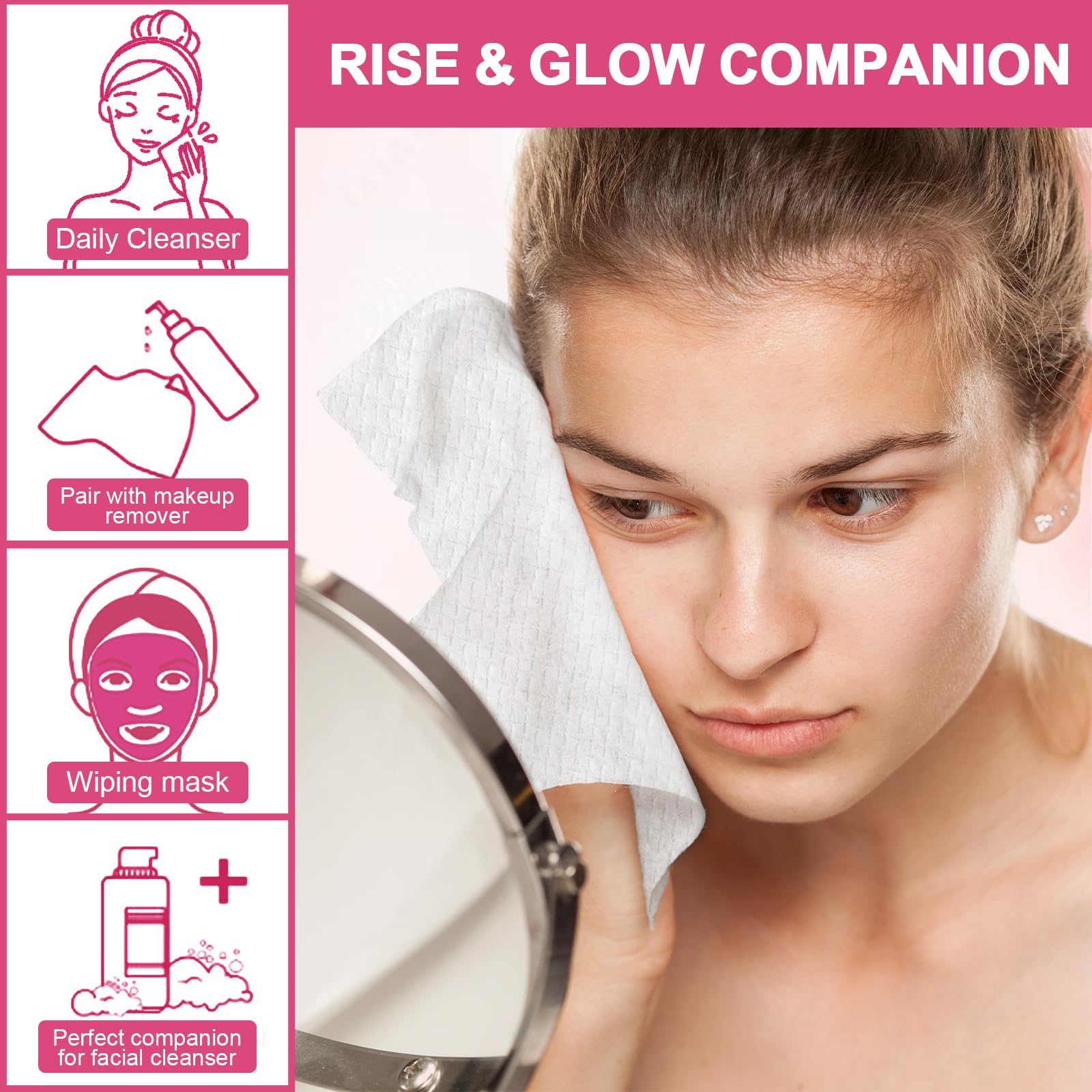 FACEMADE design double-face, nettoyage en douceur et démaquillage efficace.