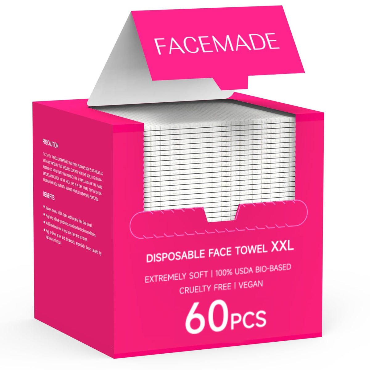 FACEMADE serviettes-visage-xxl 12x12: douceur et couverture généreuse pour le séchage.