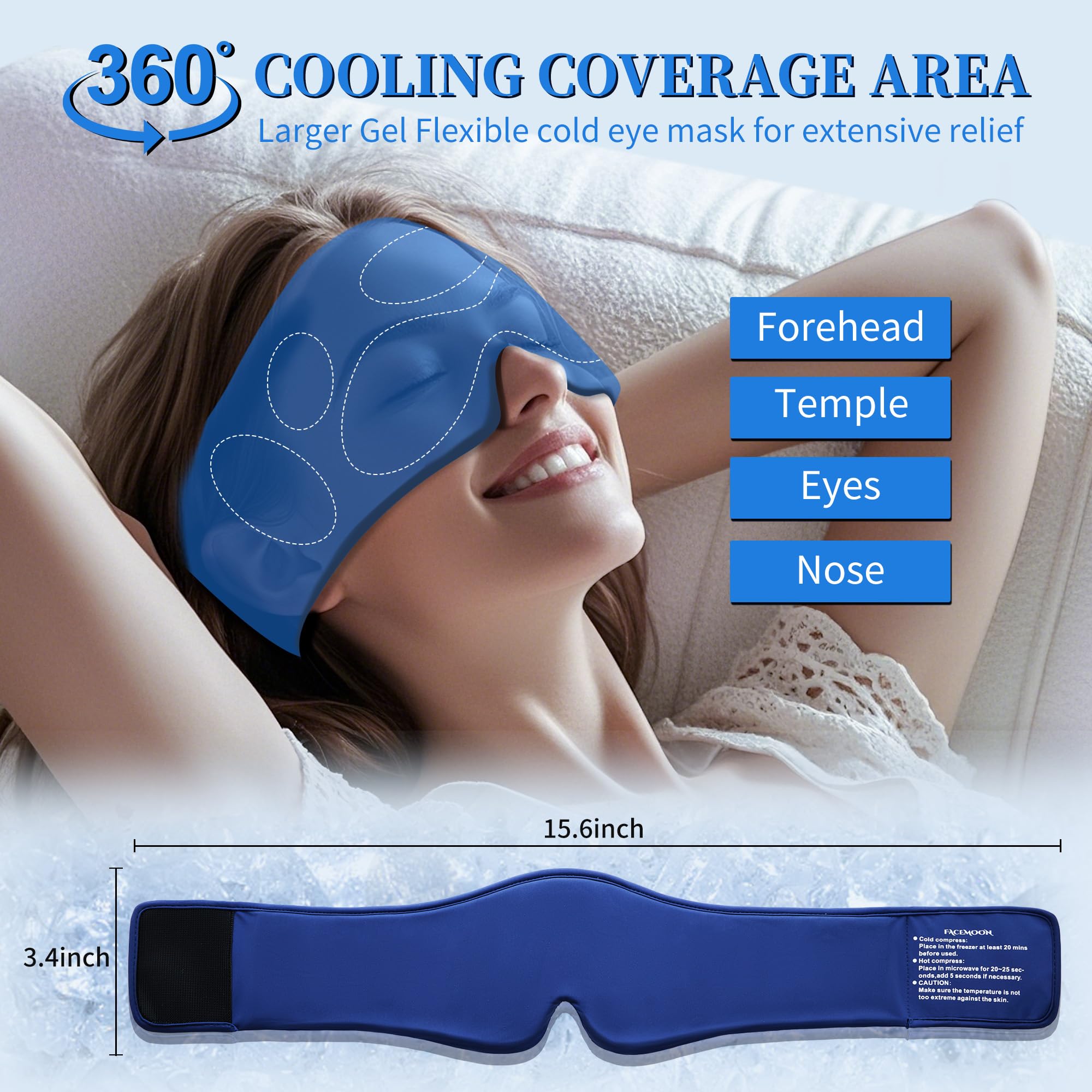 FACEMOON masque yeux confort longue durée avec design flexible