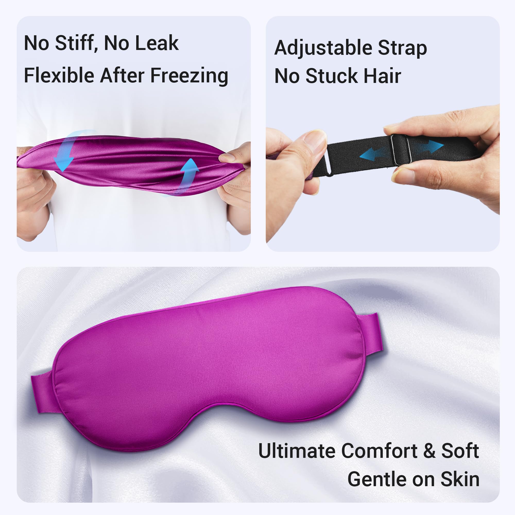 FACEMOON masque-yeux-bande-ajustable convient à toutes les têtes sans tirer les cheveux.
