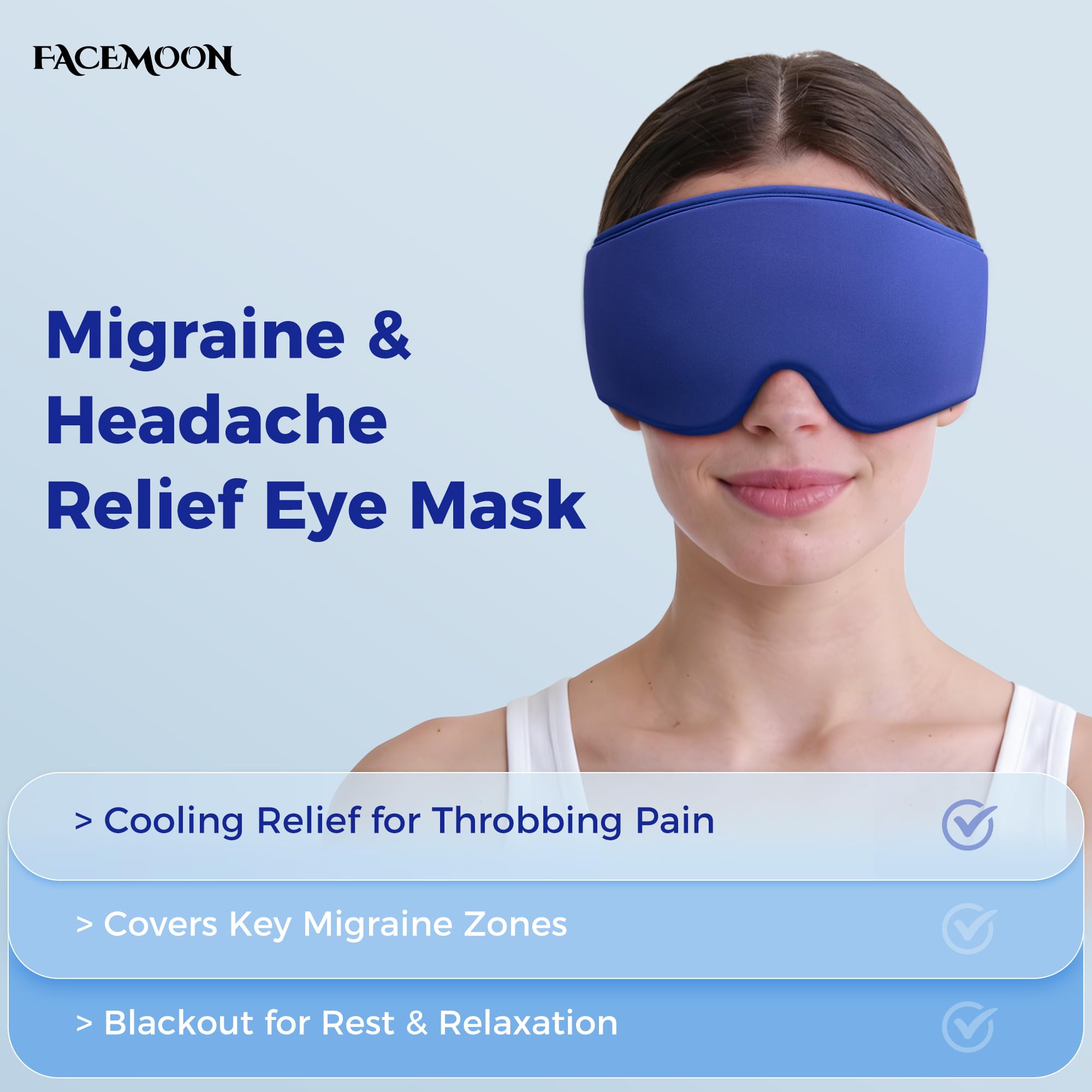 FACEMOON masque relief migraine et sinus grâce à une isolation thermique.