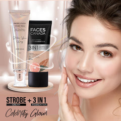 FACESCANADA Strobe Cream Rose Gold, base maquillage hydratante pour un rendu lumineux.