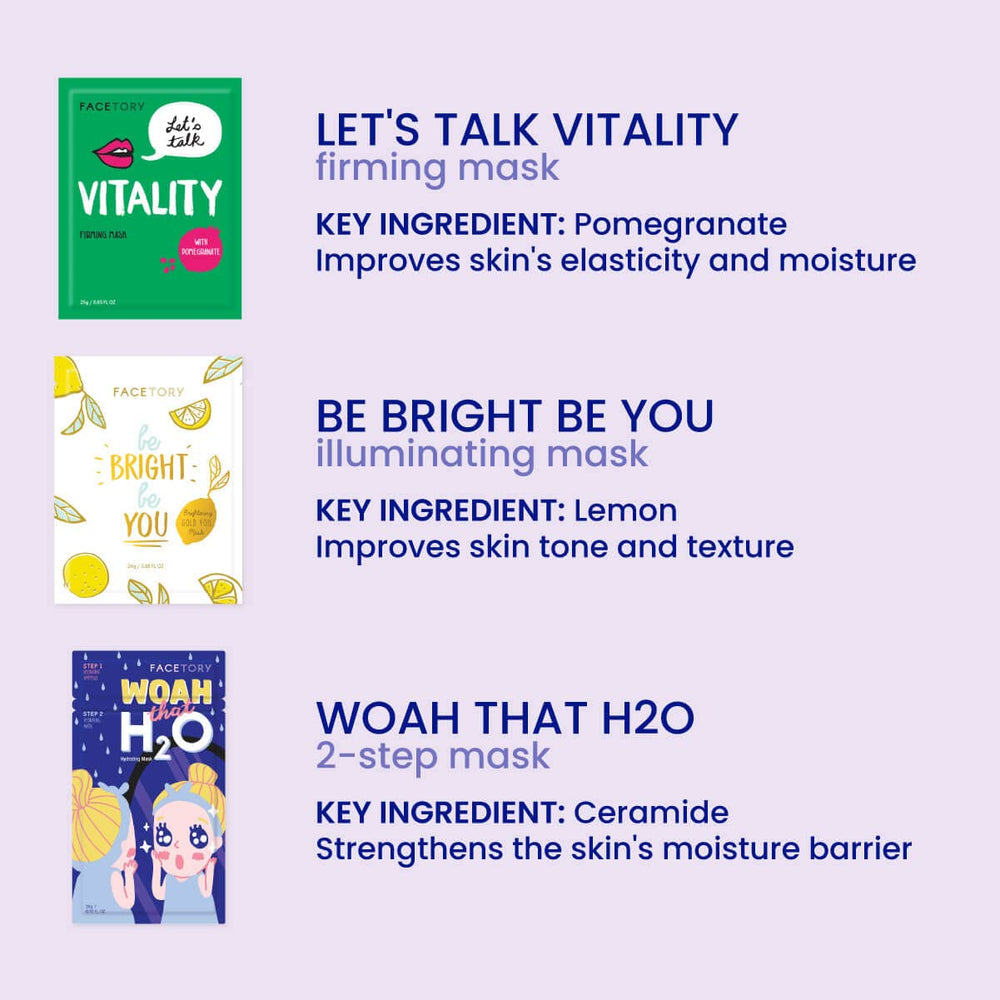 FACETORY self-care moment captures relaxing routine with Korean-made masks.