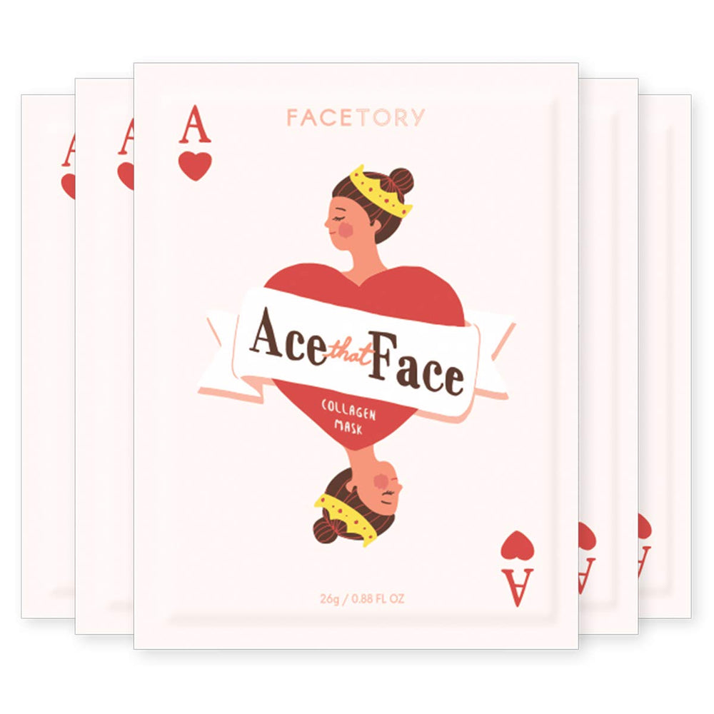 FACETORY masque collagène, effet fermissant sur le visage, hydratation et éclat.
