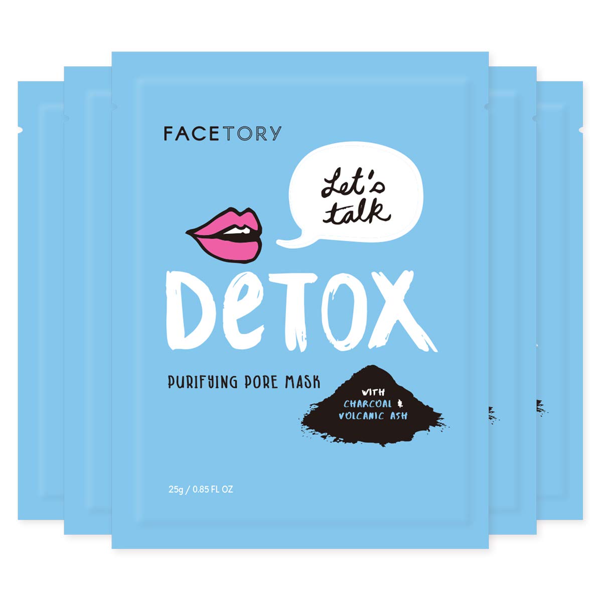 FACETORY Masque détox charbon et cendre purifiant les pores et apaisant.