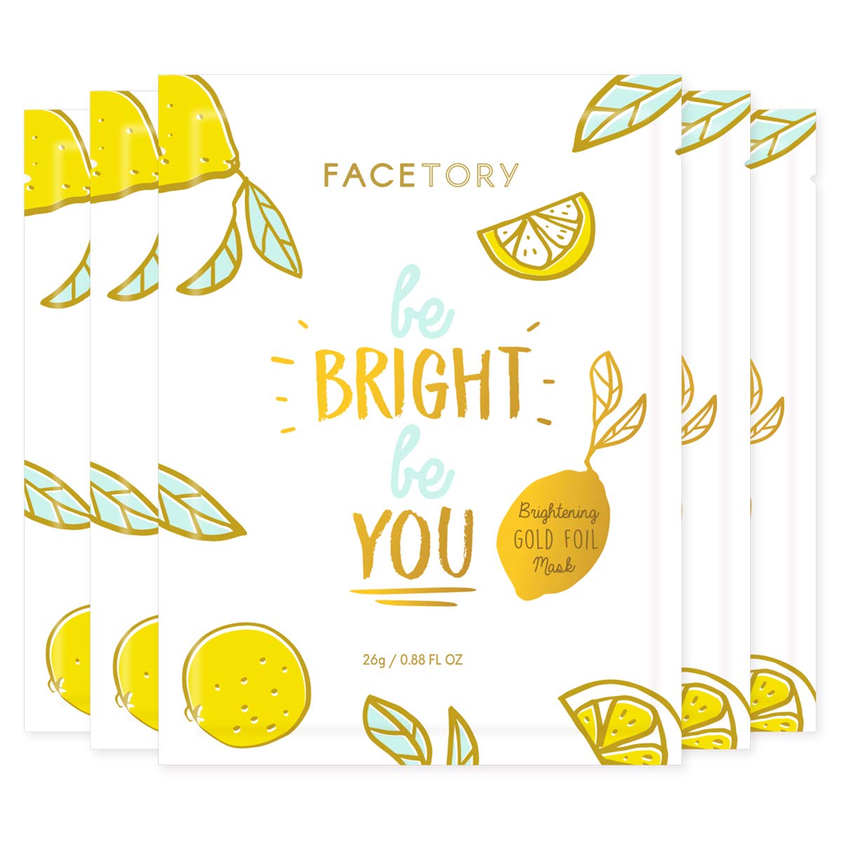 FACETORY Masque visage doré et citron pour l'éclat et l'hydratation.
