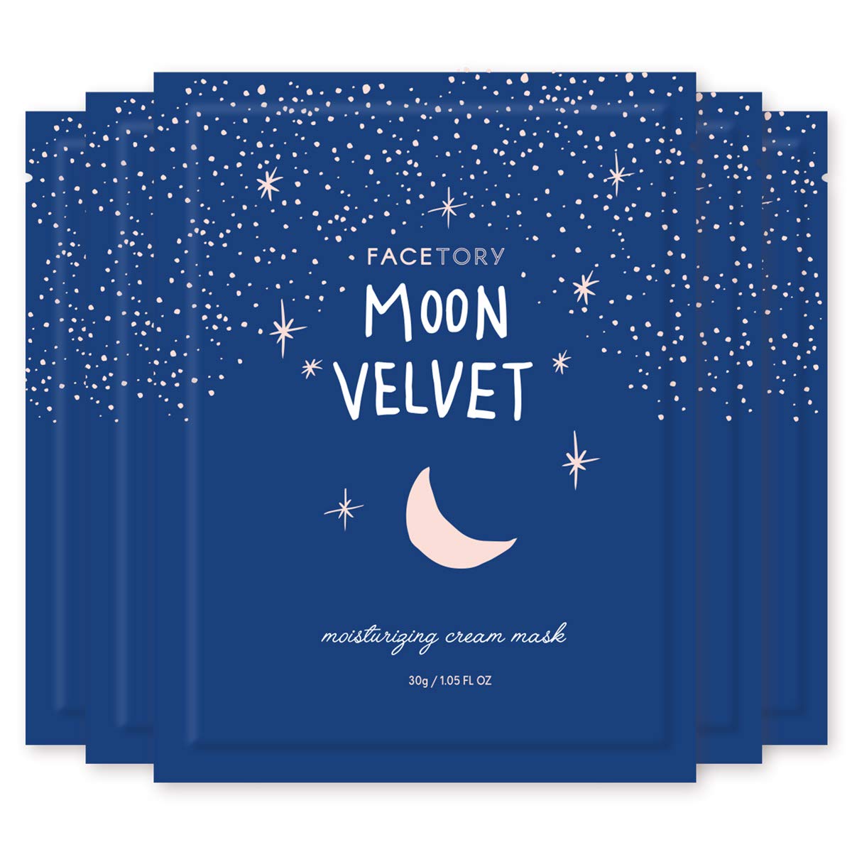 FACETORY Moon Velvet emballage du masque hydratant prêt à offrir.