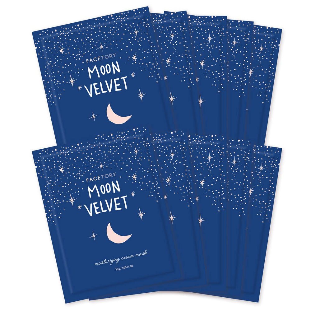 Facetory Moon Velvet face mask pack close-up with milky essence for hydrated skin
