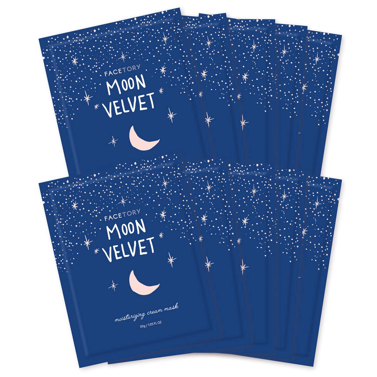 Facetory Moon Velvet face mask pack close-up with milky essence for hydrated skin