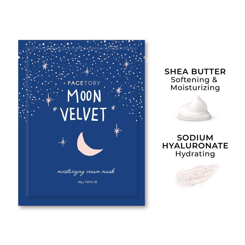 Facetory Moon Velvet with shea butter nourishes dry patches