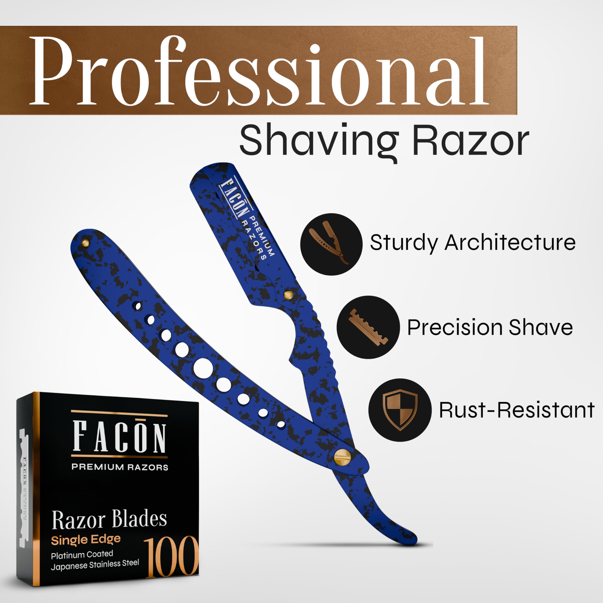 Facón kit-barbier-professionnel – ensemble complet pour un rasage professionnel à domicile.