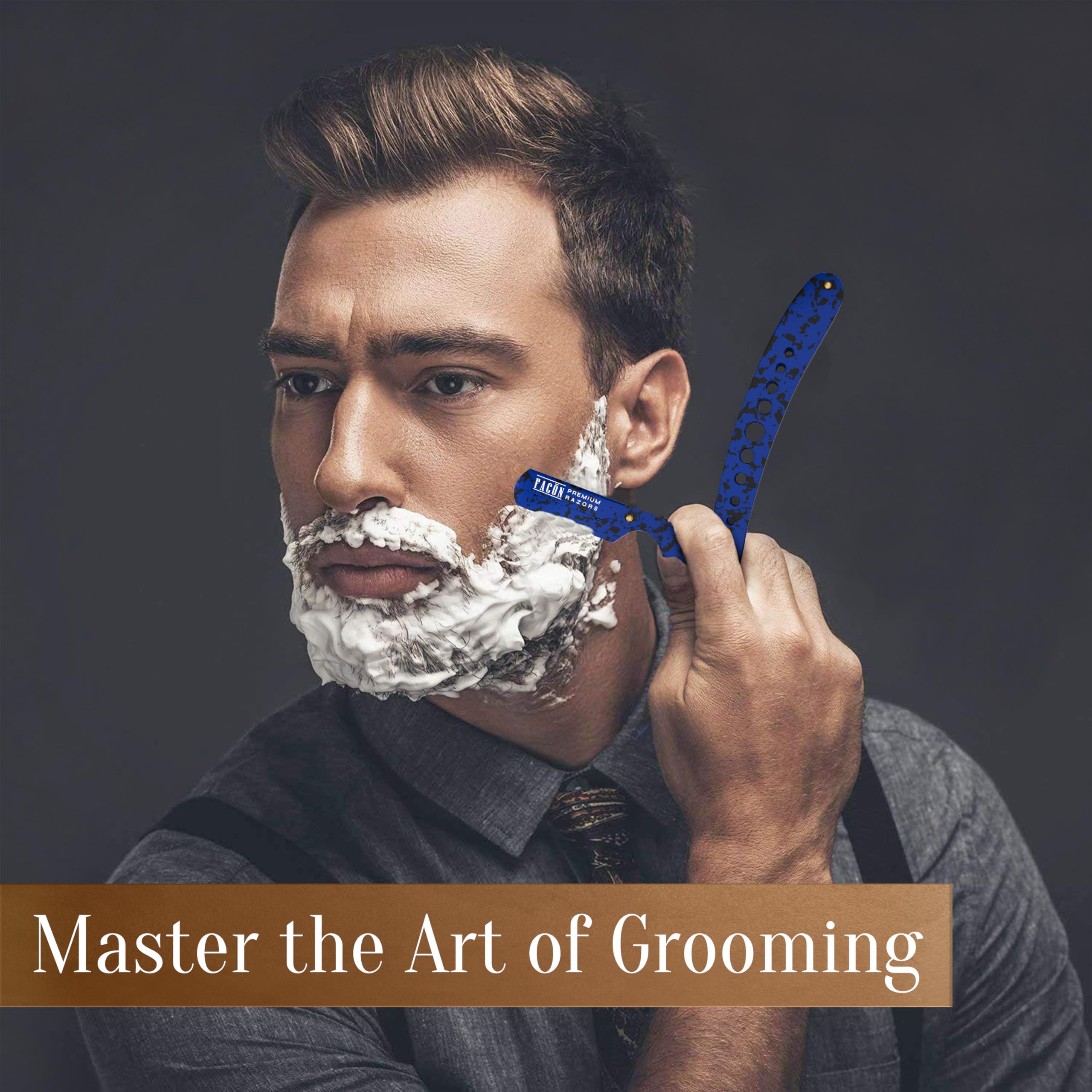 Facón rasage-precis-barbier – rasoir droit offrant une précision digne d'un professionnel.