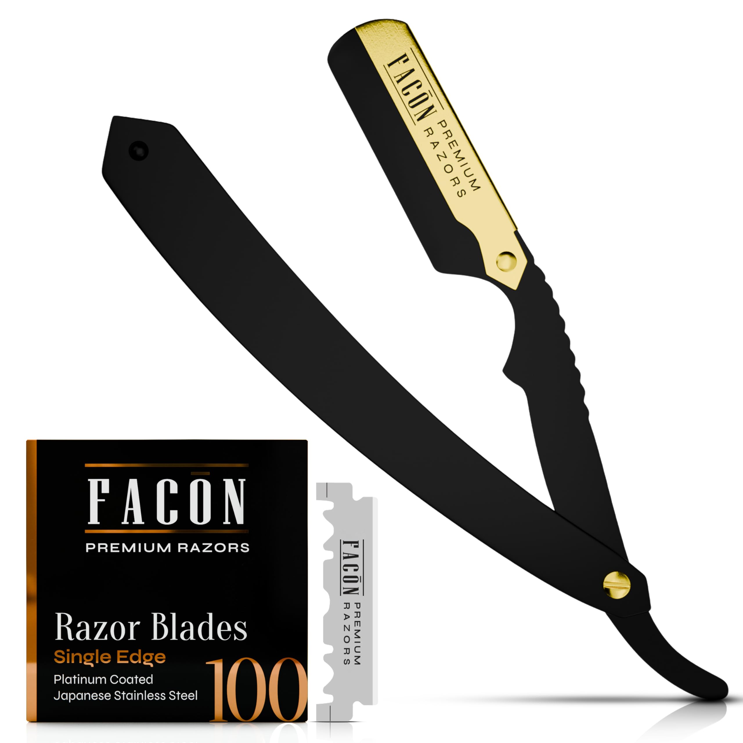 FACON rasoir droit professionnel avec kit pour un rasage précis et confortable