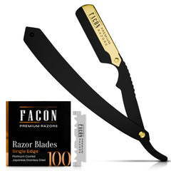 FACON rasoir droit professionnel avec kit pour un rasage précis et confortable