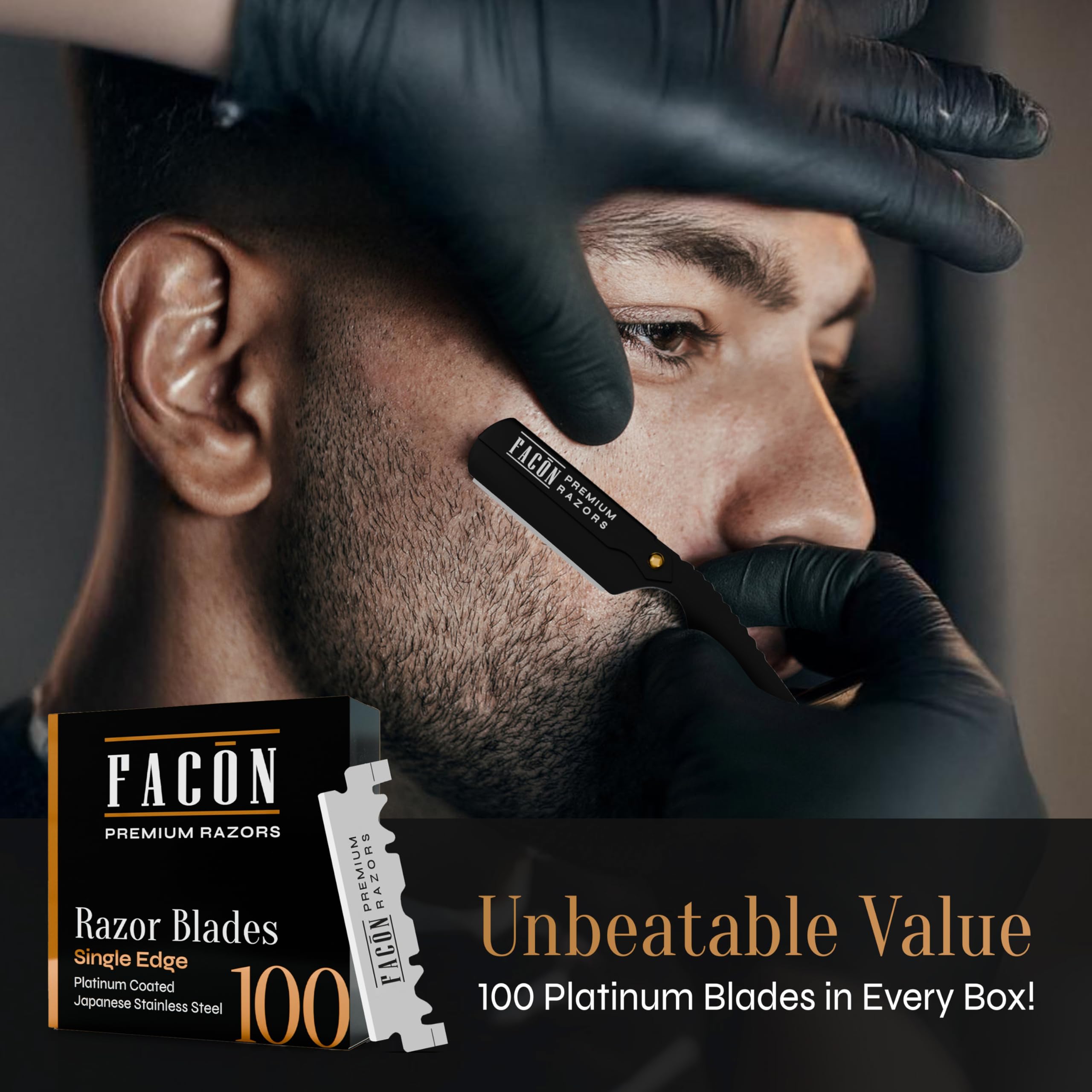 FACON rasoir droit idéal pour soin masculin professionnel ou domicile