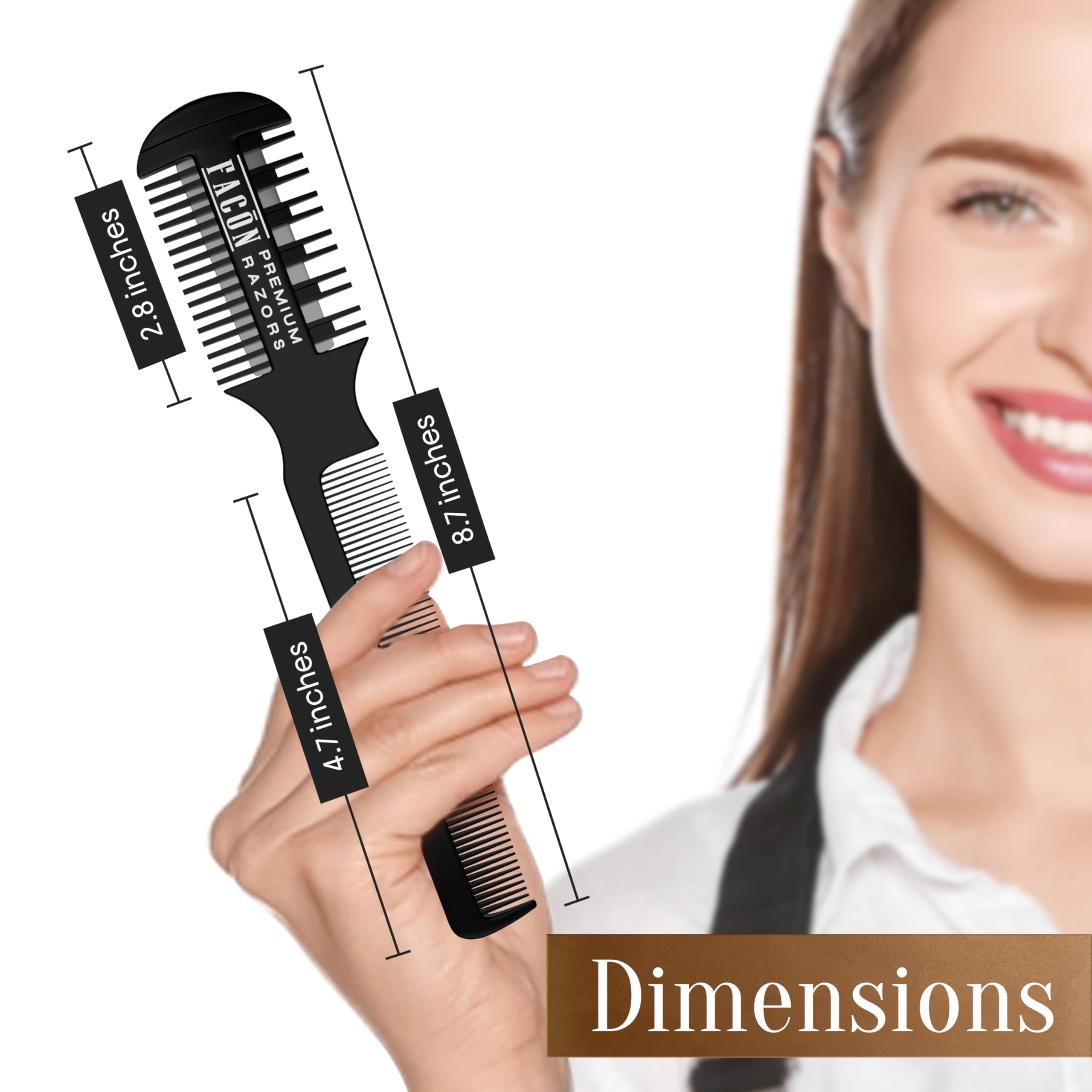 Facón tous-types-cheveux: adapté à toutes les textures pour coupes précises