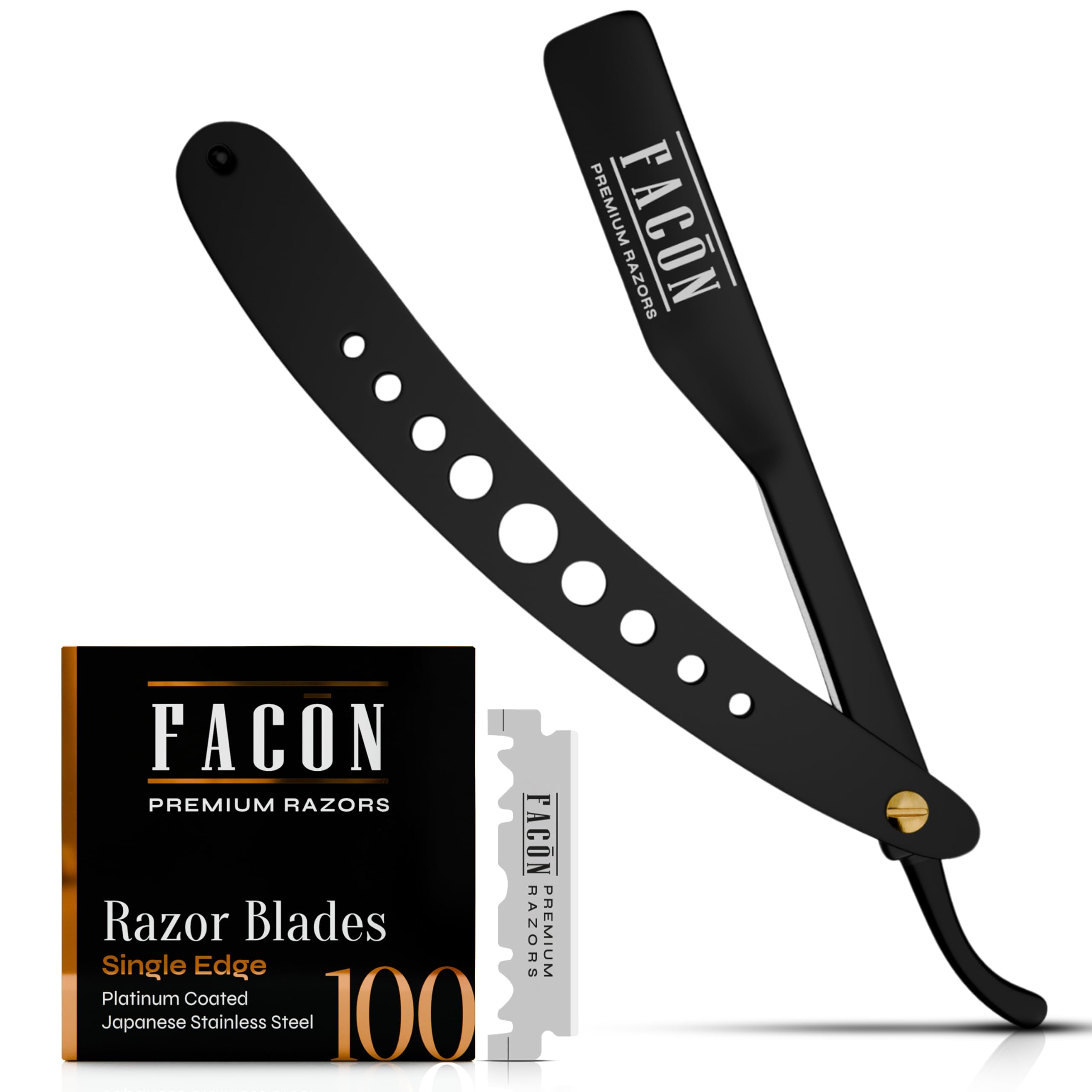 FACON rasoir droit avec poignée ergonomique pour un contrôle précis du rasage quotidien.