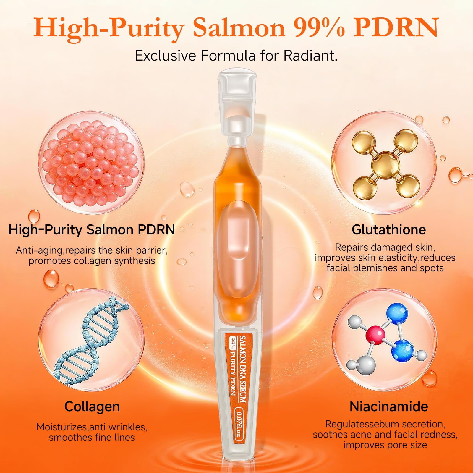 Faczuryn Salmon DNA Serum packaging showcases freshness and sterile single-use design.